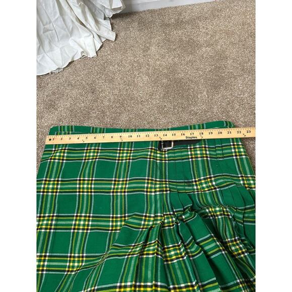 Men's scottish/Irish Kilt skirt green/black plaid SZ 46 Saint Patricks Day - Picture 6 of 7